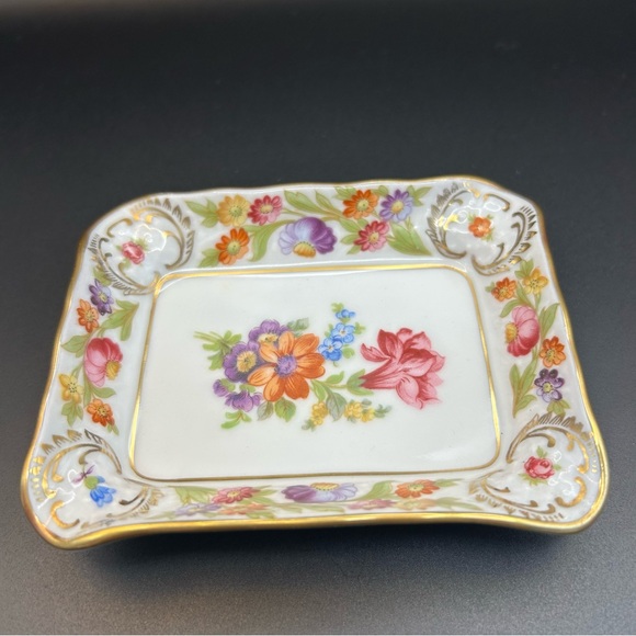 Vintage Schumann Arzberg Bavaria Floral Porcelain Germany Trinket Dish Ashtray - Picture 3 of 7